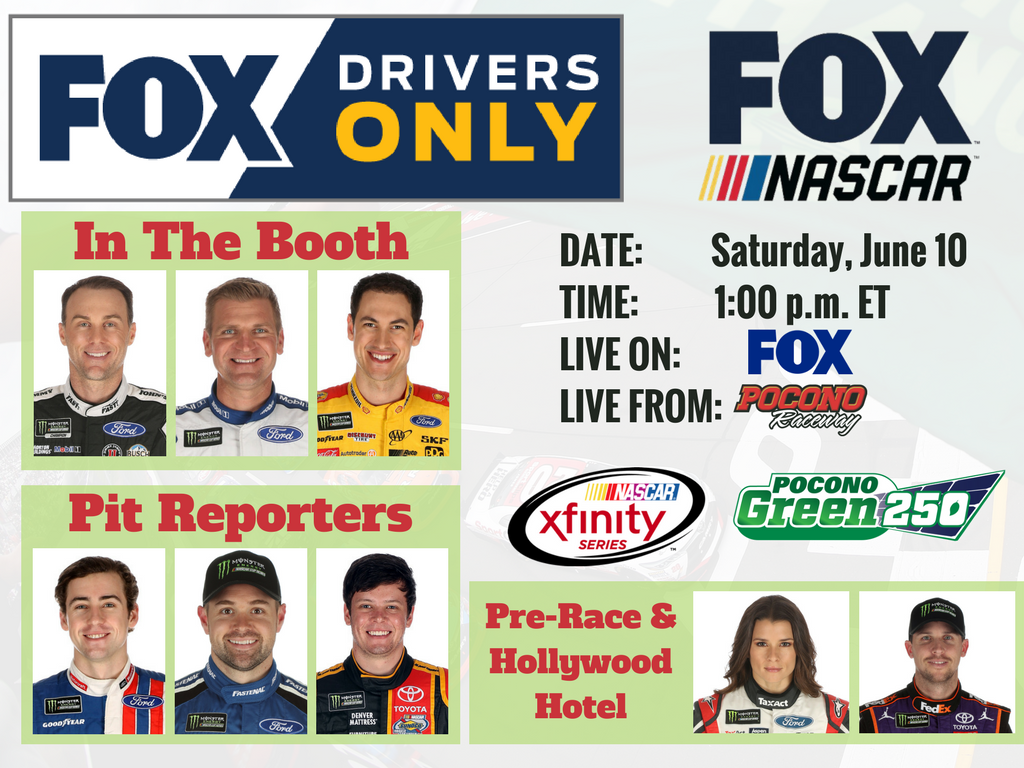 FOX NASCAR Announces Unprecedented “Drivers Only” Broadcast from Pocono