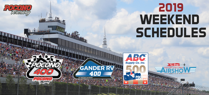 2019 Weekend Schedules - Pocono Raceway - The Tricky Triangle